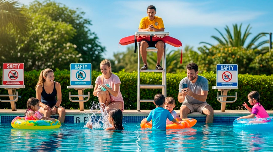 Niños jugando en una alberca