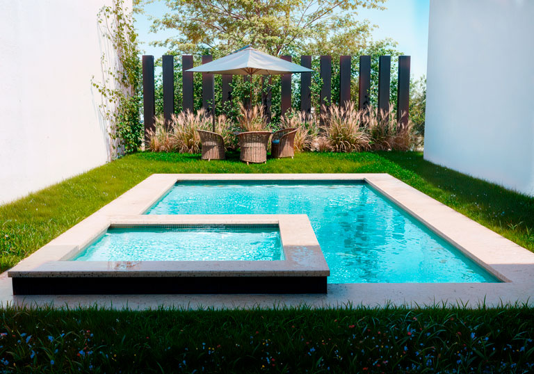 [Detalle de una alberca moderna]